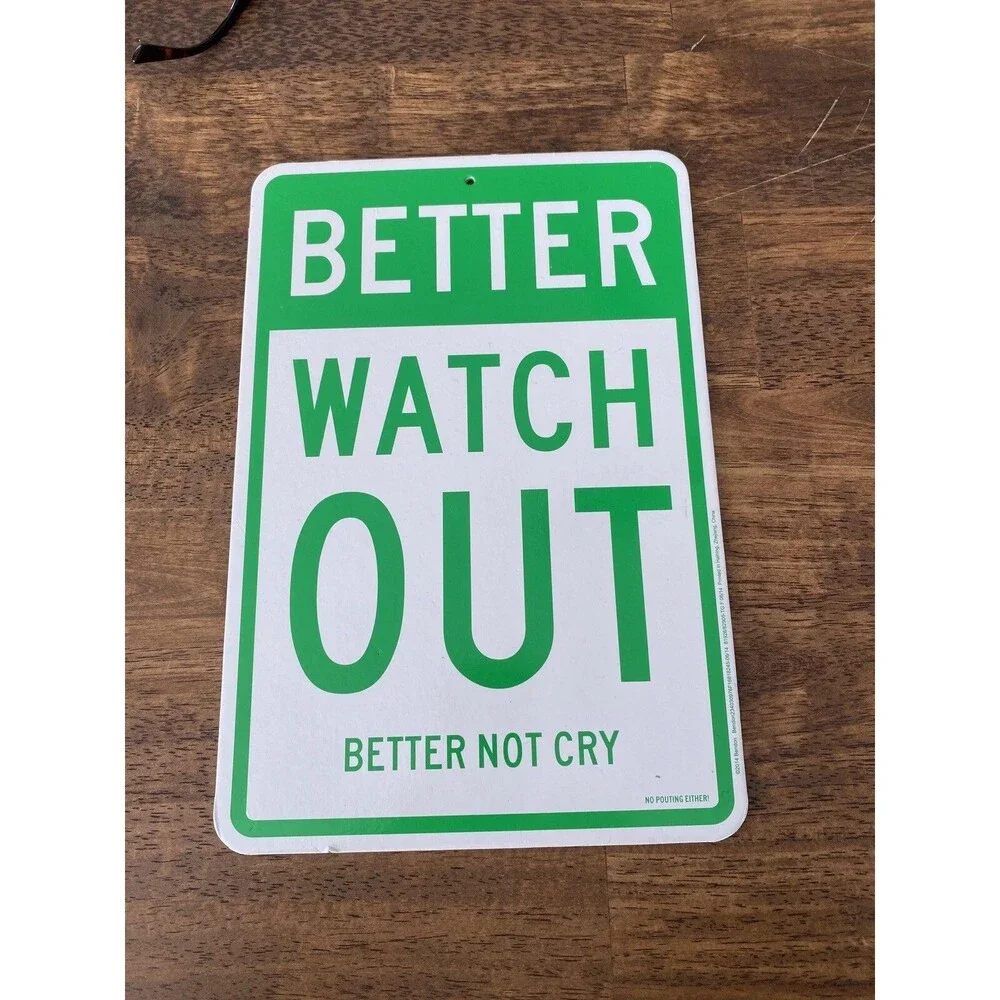 Funny Christmas Humor Parking Sign Cardboard 8.5”x 12.5” Reversible 2 Sided